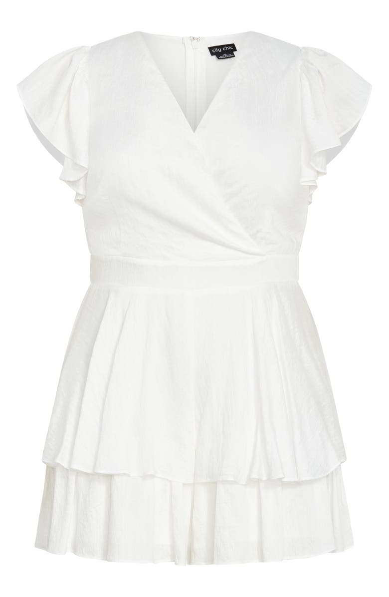 City Chic Sunny Ruffle Romper, Alternate, color, 