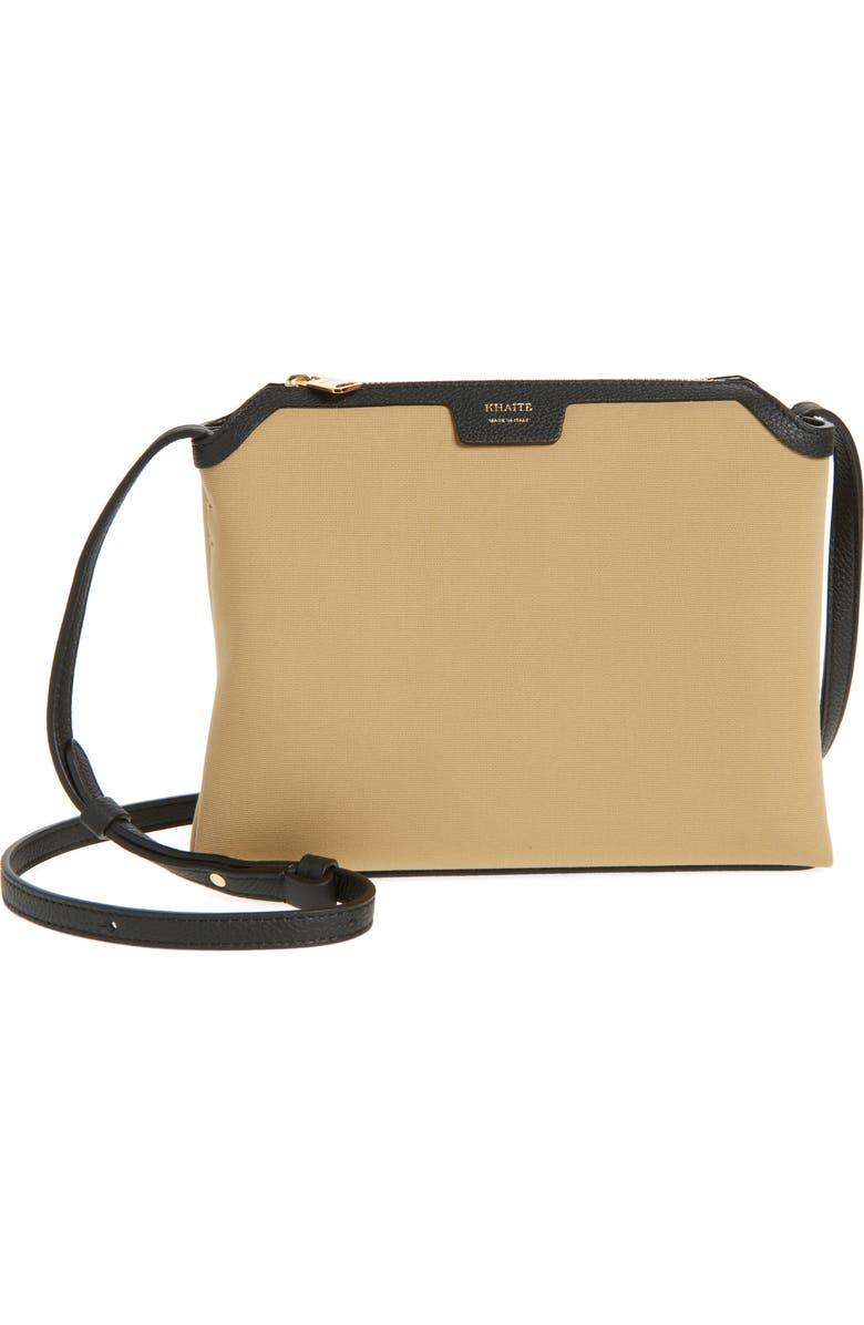 Khaite Medium Lina Canvas Crossbody Bag, Main, color, Black/ Honey 618