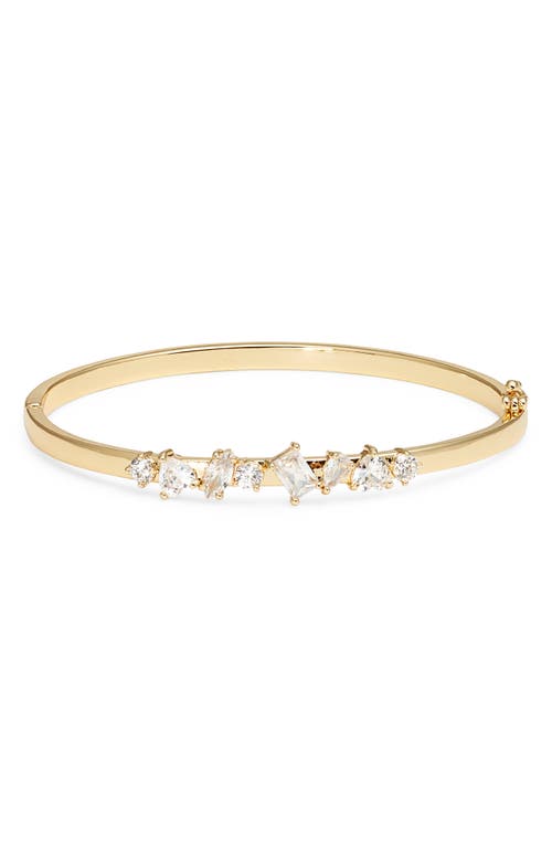 Nordstrom Cubic Zirconia Cluster Hinge Bangle In Gold