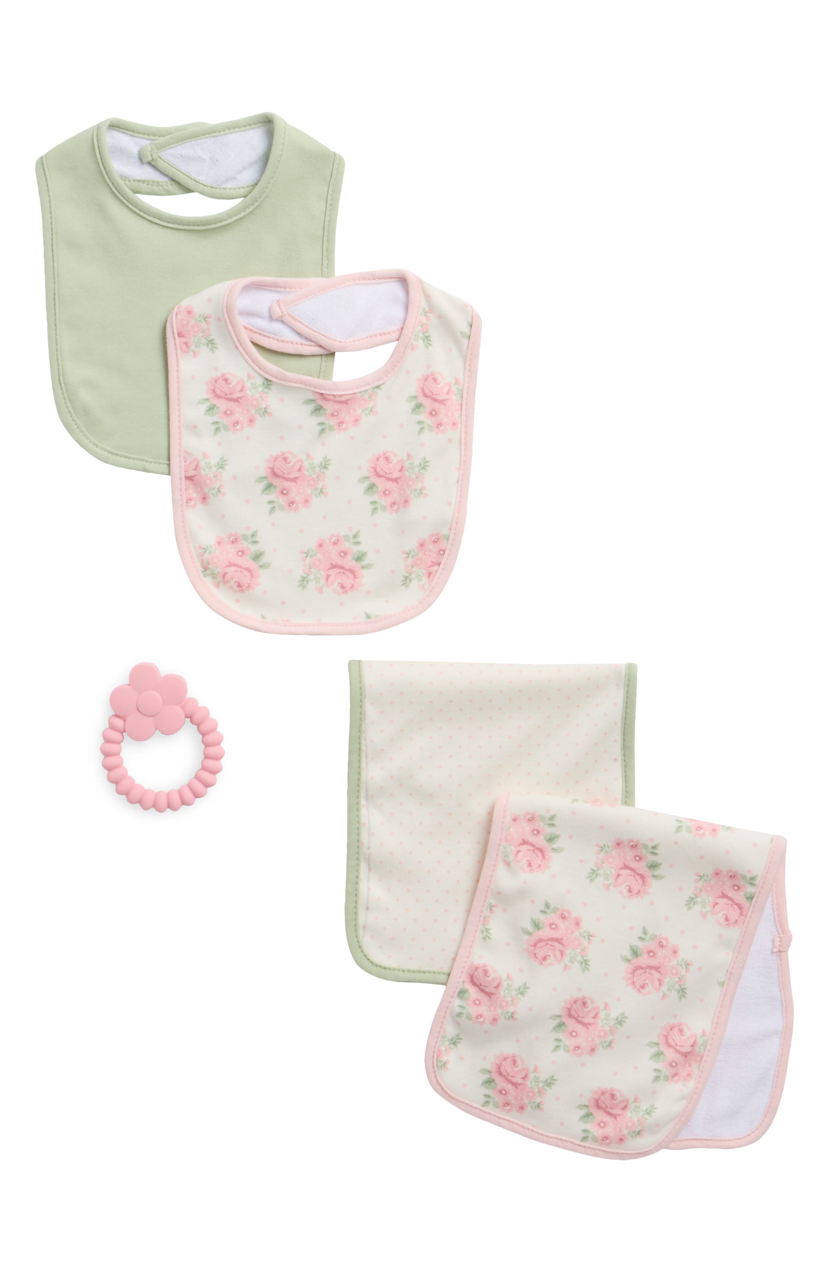 DREAMGRO Baby Bibs, Burp Cloths & Teether Set