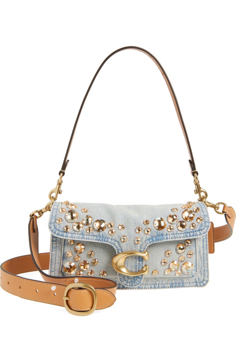 COACH Tabby Crystal Denim Crossbody Bag, Main, color,