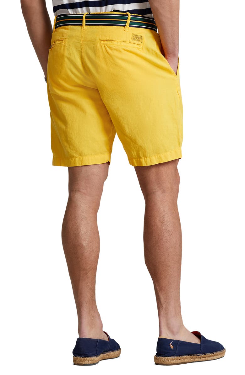 Polo Ralph Lauren Classic Fit Maritime Linen & Cotton Shorts, Alternate, color, Yellow Fin