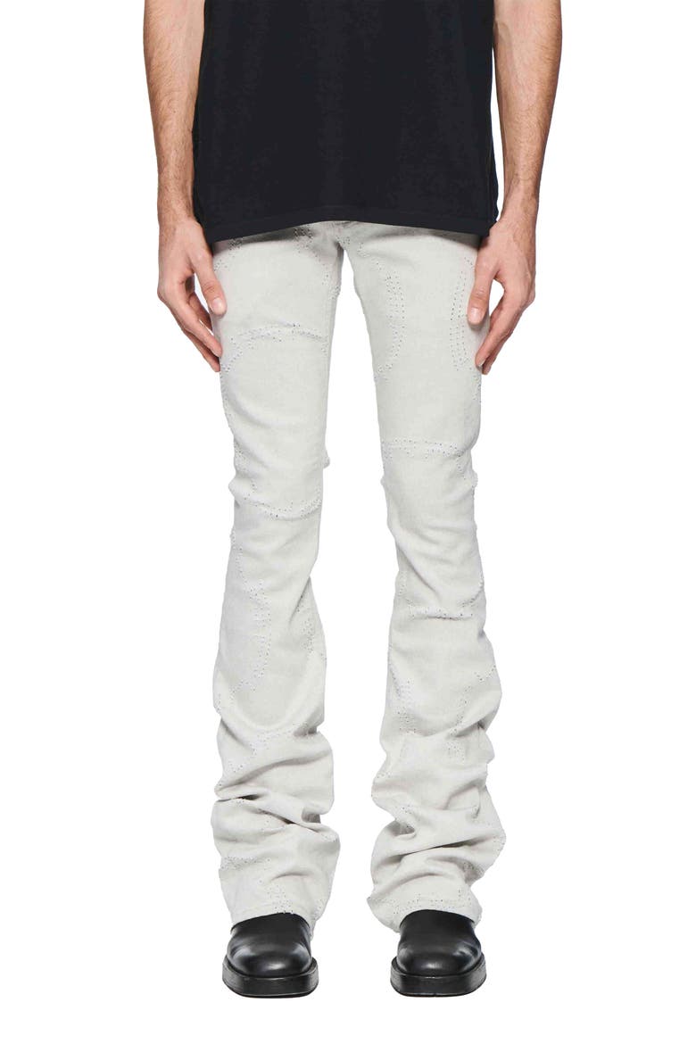 Super Stack Distressed Baggy Flare Jeans, Main, color, GREY