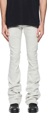 PURPLE BRAND Super Stack Distressed Baggy Flare Jeans