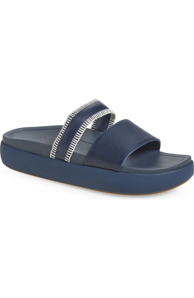 OluKai Pae Slide Sandal, Main, color, Mood Indigo / Mood Indigo