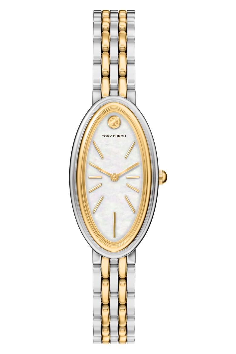 The Oval Elongated Bracelet Watch, 22mm x 38mm, Main, color, TWO TONE