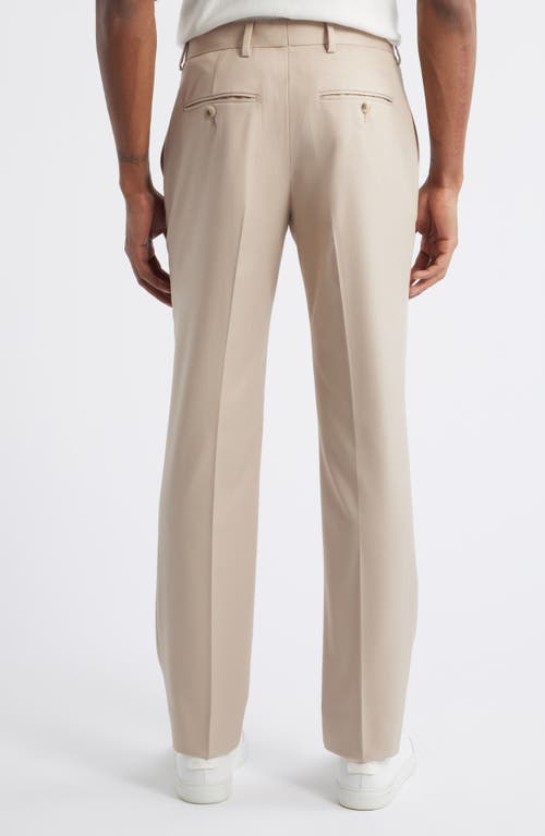 Open Edit Extra Trim Fit Solid Flat Front Dress Pants In Brown
