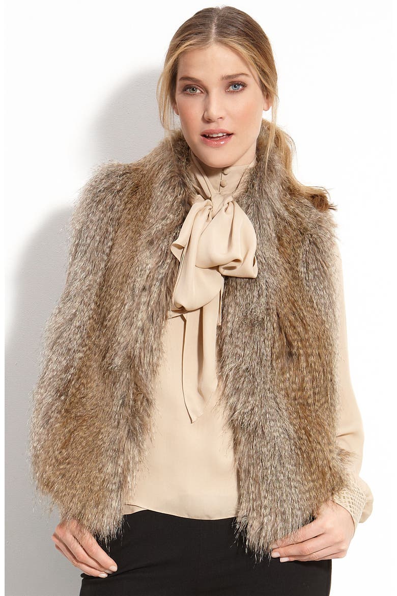 Faux Fur Vest, Main, color, CAMEL