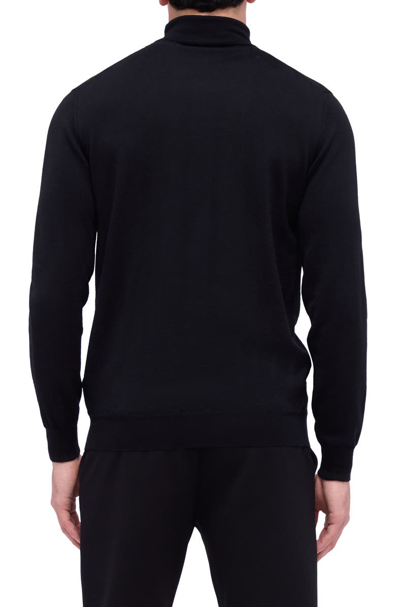 Bugatchi Sawyer Merino Wool Turtleneck Sweater, Alternate, color, Black