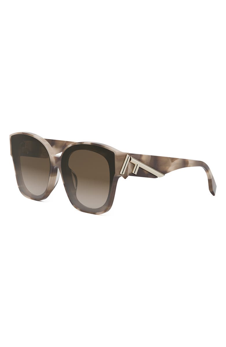 Fendi 'Fendi First 63mm Square Sunglasses, Alternate, color, Havana/ Other / Gradient Brown