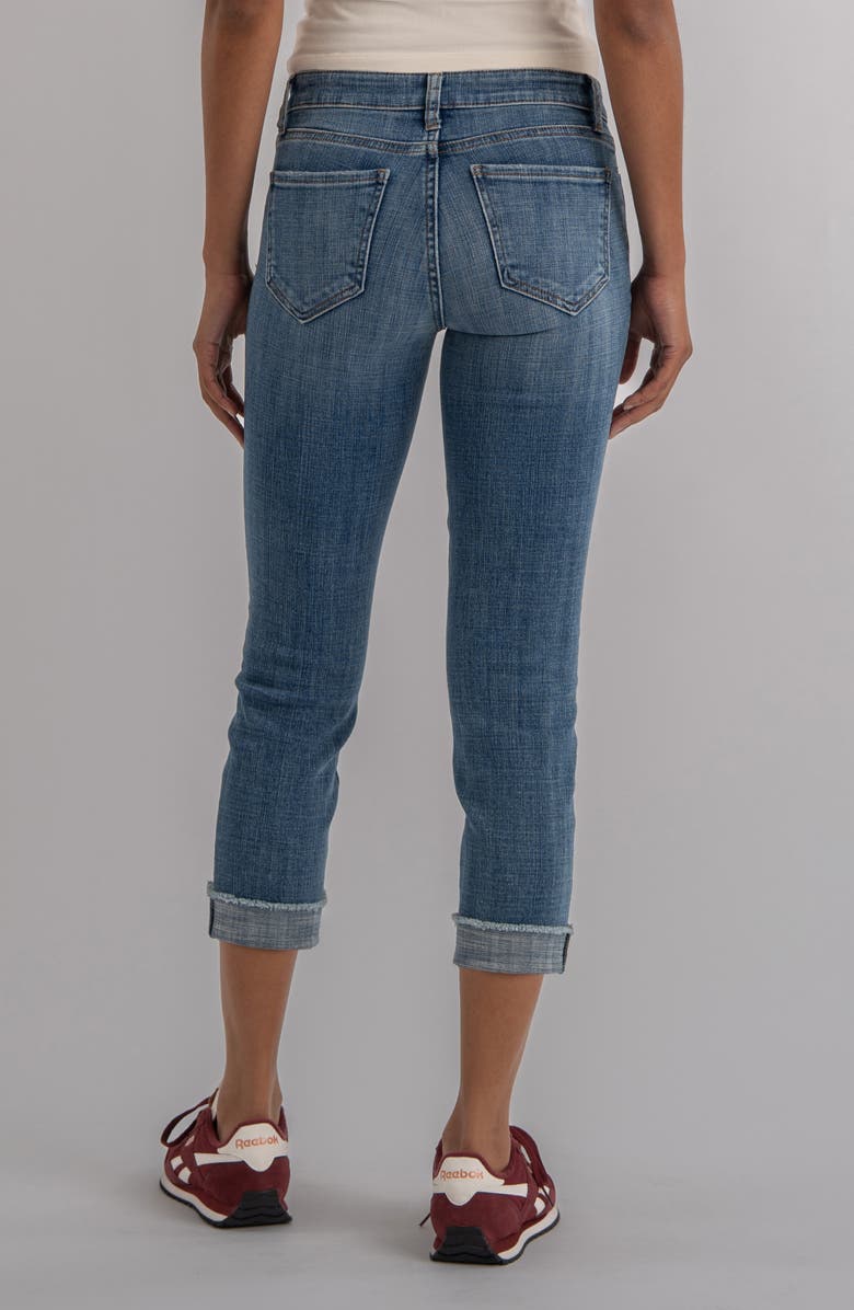 KUT from the Kloth Amy Frayed Patch Pocket Mid Rise Crop Slim Straight Leg Jeans, Alternate, color, Attractive