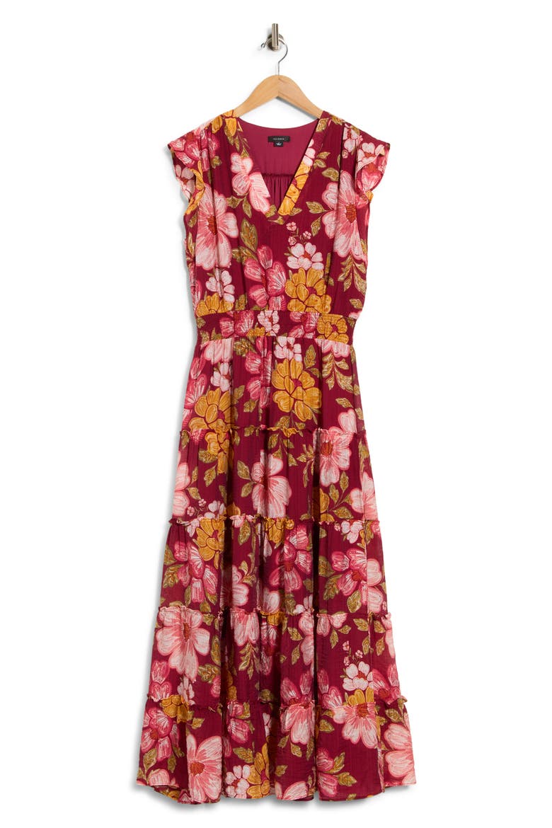 Tiered Maxi Dress, Main, color, PINK MULTI
