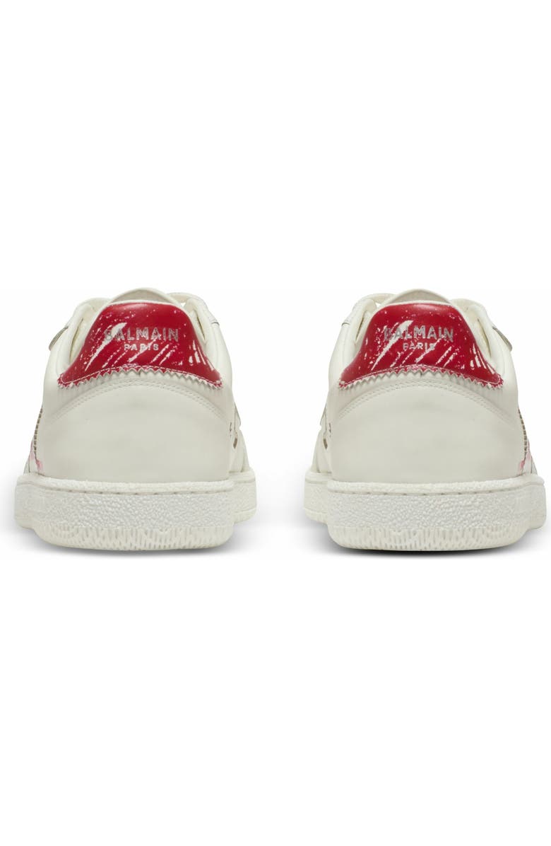 Balmain Leather Balmain Swan Lipstick Trainers, Alternate, color,
