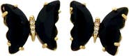 Gemini Jewelry Butterfly Crystal Stud Earrings