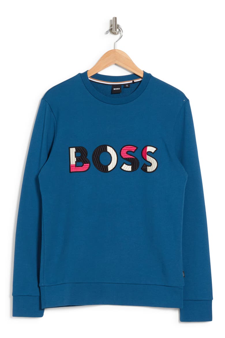 Stadler Logo Crewneck Sweatshirt, Alternate, color, MEDIUM BLUE