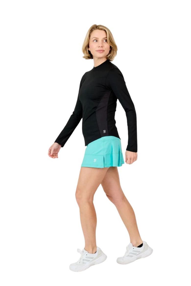 UV Colors Staples Womens Long Sleeve Tennis Shirt, Alternate, color, Black
