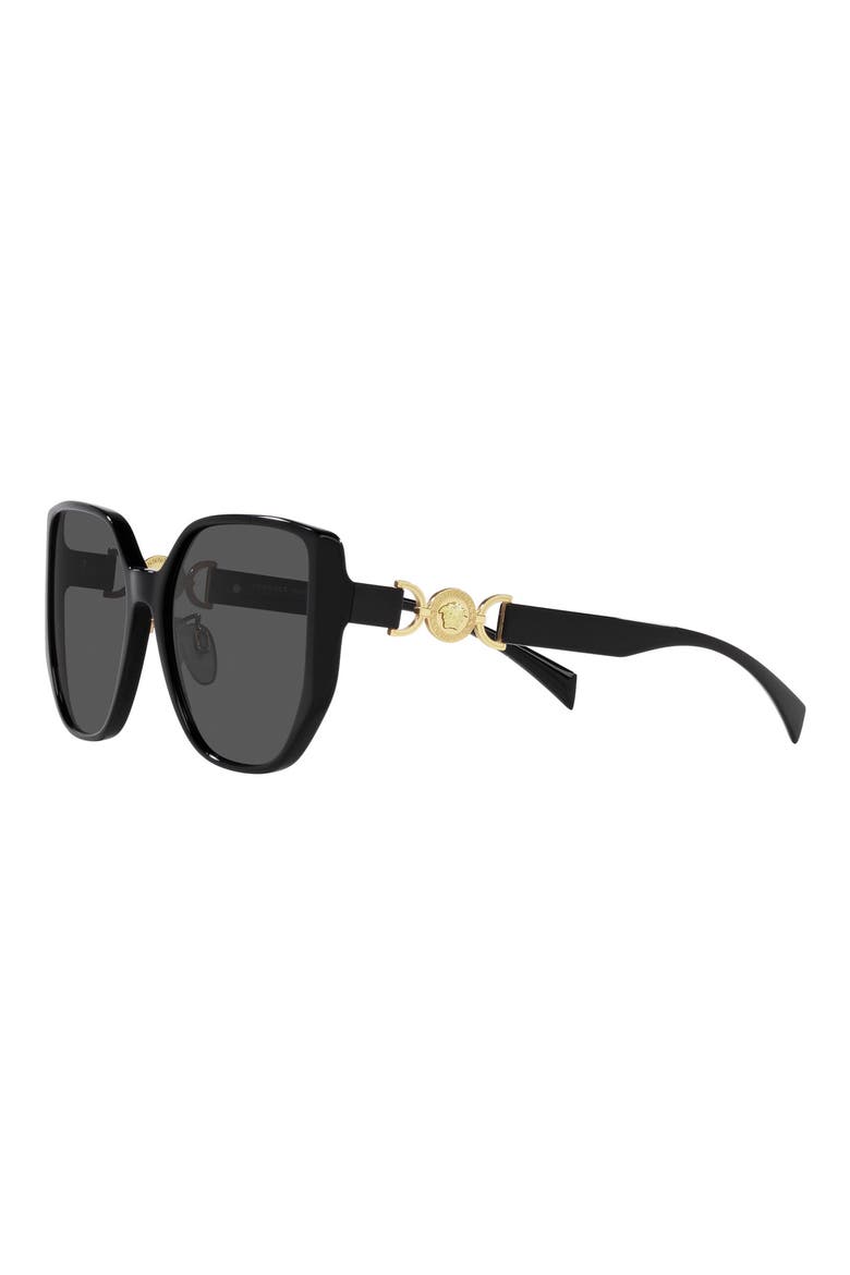 58mm Irregular Sunglasses, Alternate, color, BLACK
