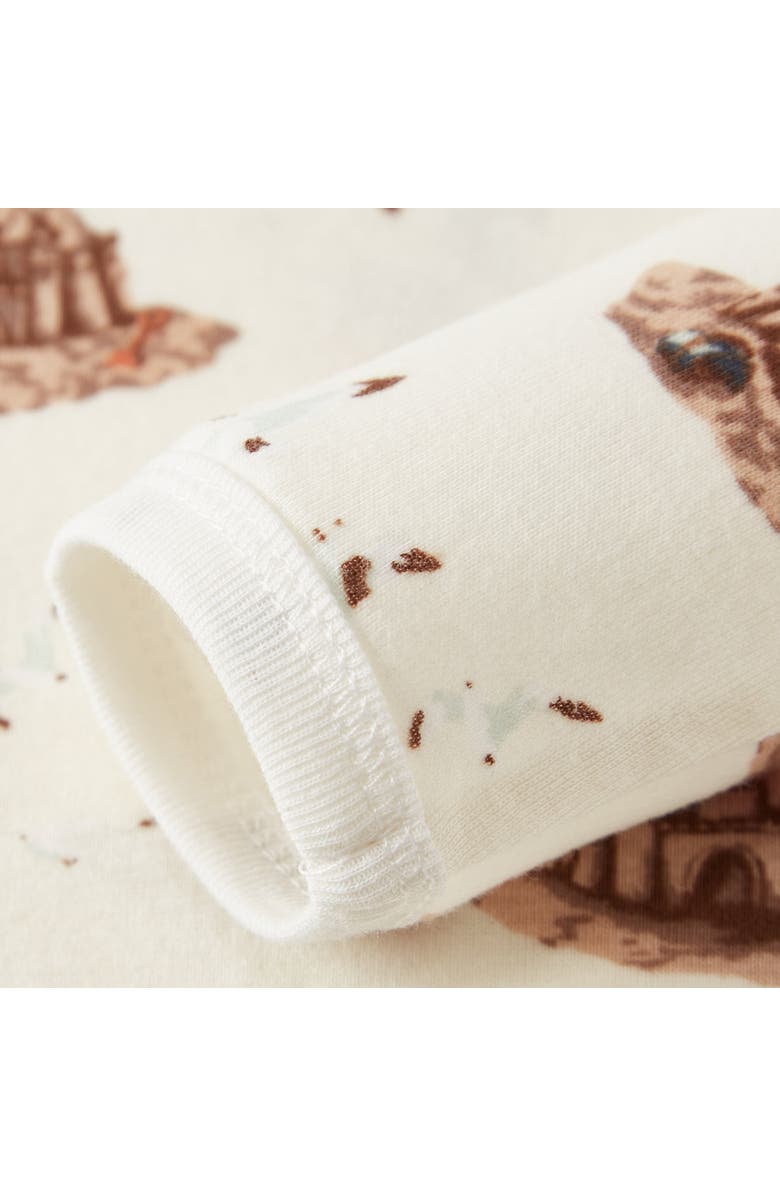 Milkbarn Organic Cotton Long Sleeve One Piece, Alternate, color, Sandcastle