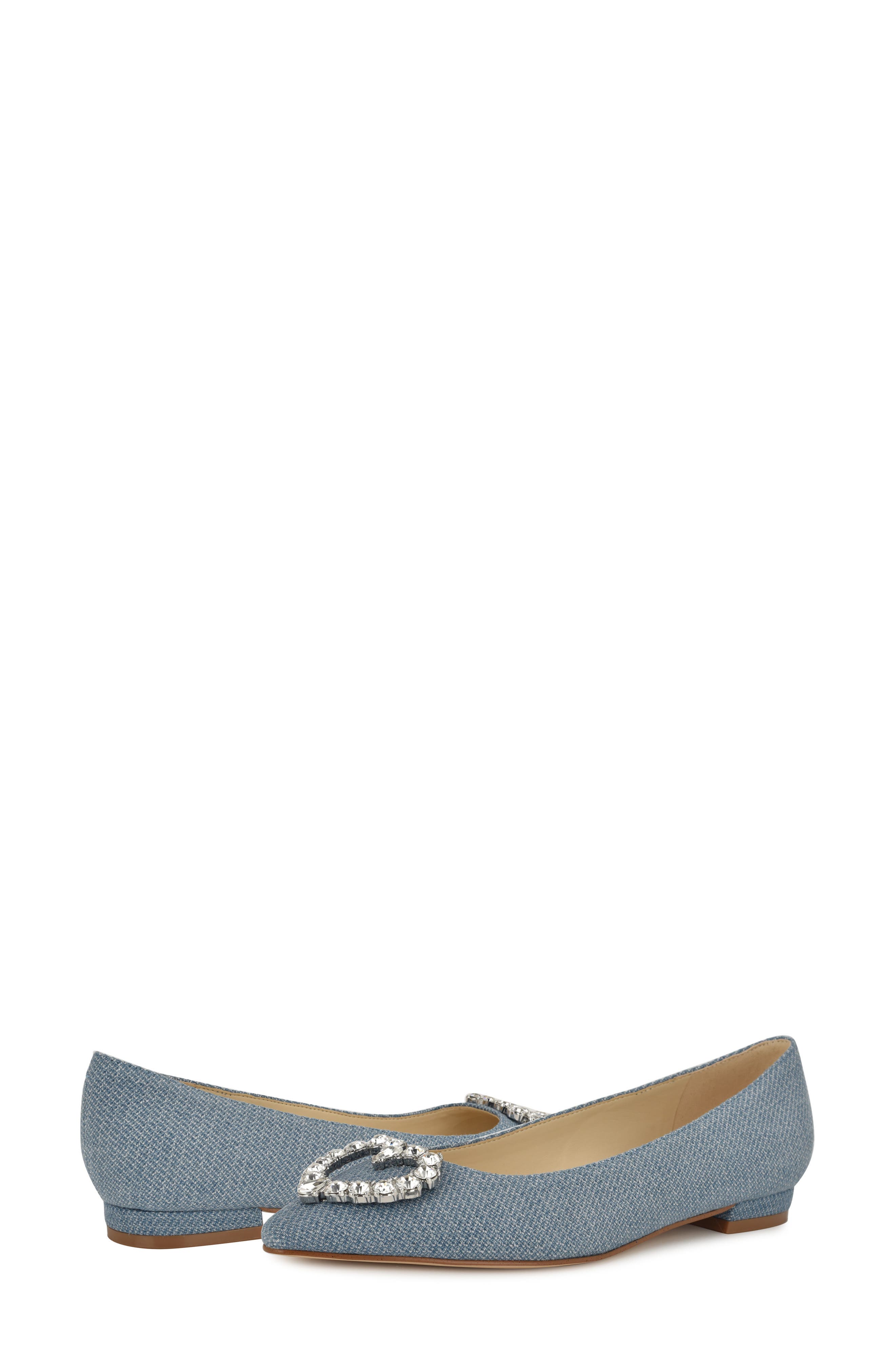 Nine West Hearts Rhinestone Flat, Alternate, color, Medium Blue 420