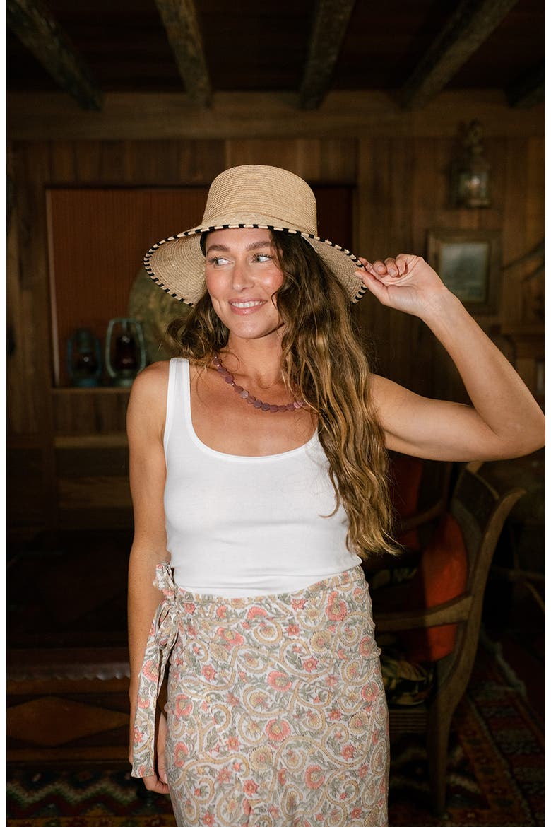 Jakeline Palm Staw Hat, Alternate, color, BLACK