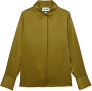 Reiss Ameira Silk Satin Button-Up Shirt