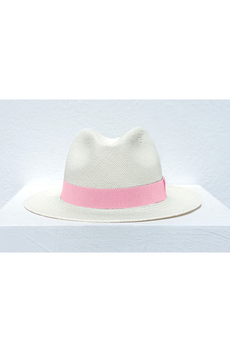 Lastelier Panama pink straw hat, Alternate, color,