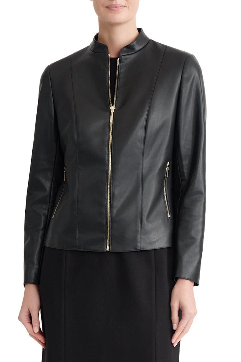 Faux Leather Jacket, Main, color, RICH CHOCOLATE