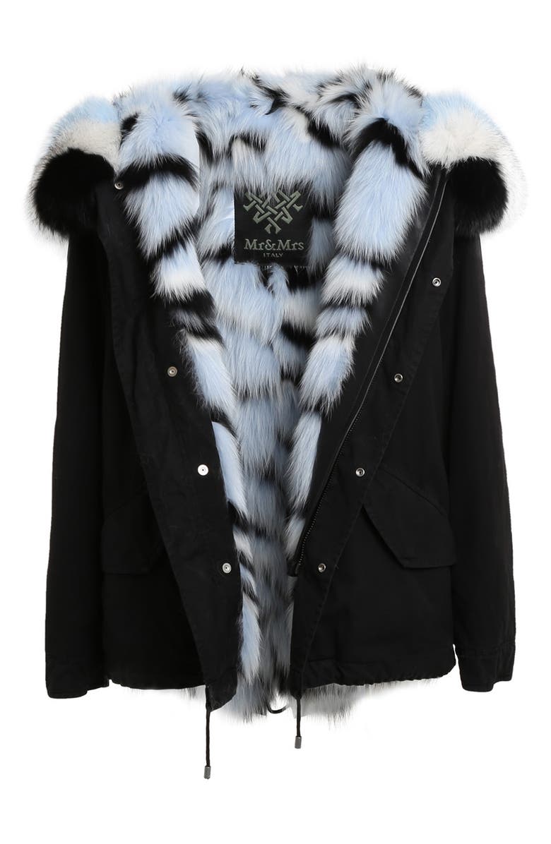 Mr & Mrs Italy Genuine Fox Fur Lined Parka, Main, color,