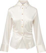 Veronica Beard Shiona Ruched Silk Blend Shirt