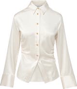 Veronica Beard Shiona Ruched Silk Blend Shirt