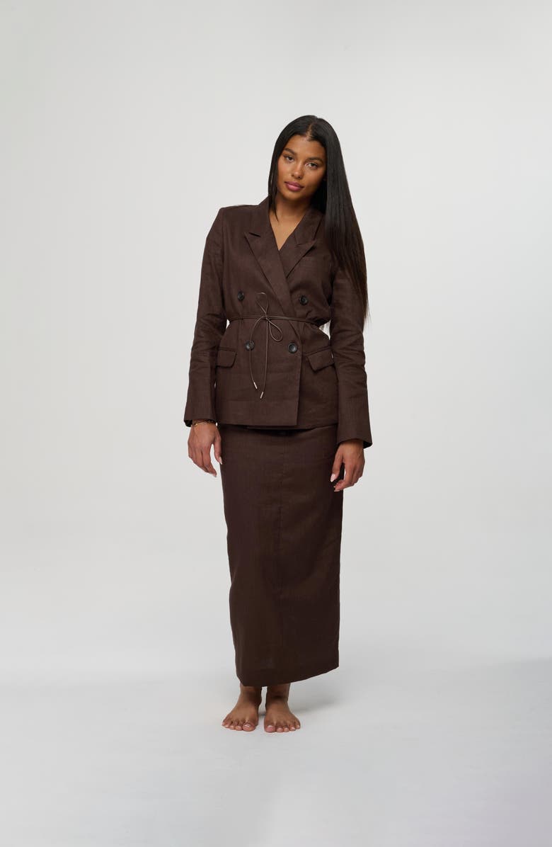 By Tess Collection Brooke Blazer, Alternate, color, Chocolate Brown