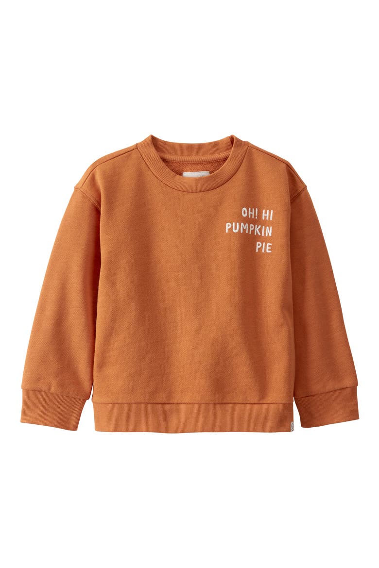 Kids' Pumpkin Pie Organic Cotton Sweatshirt, Main, color, OH HI ORANGE