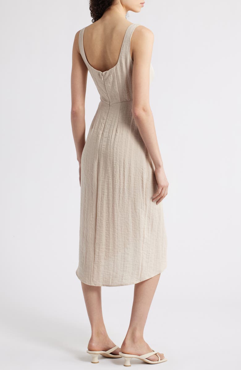 Sam Edelman Wrap Skirt Sleeveless Midi Dress, Alternate, color, Natural