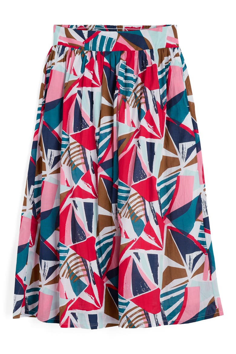 Mevagissey Organic Cotton Midi Skirt, Alternate, color, SPINNAKER SAILS CHALK