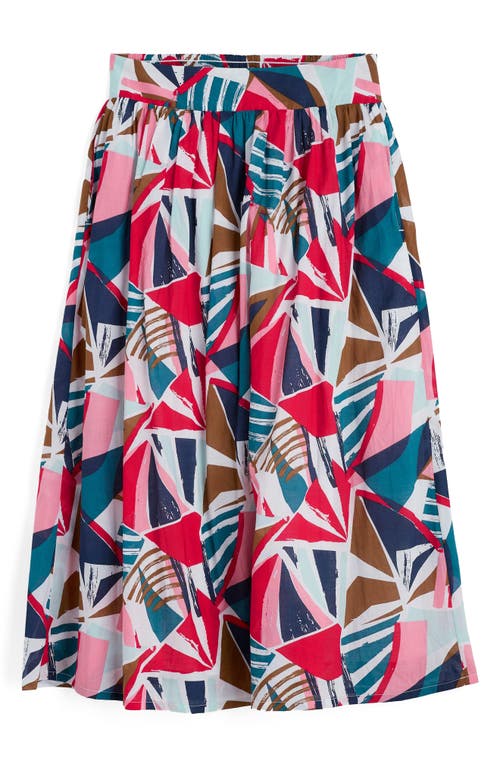 Shop Seasalt Cornwall Mevagissey Organic Cotton Midi Skirt In Spinnaker Sails Chalk