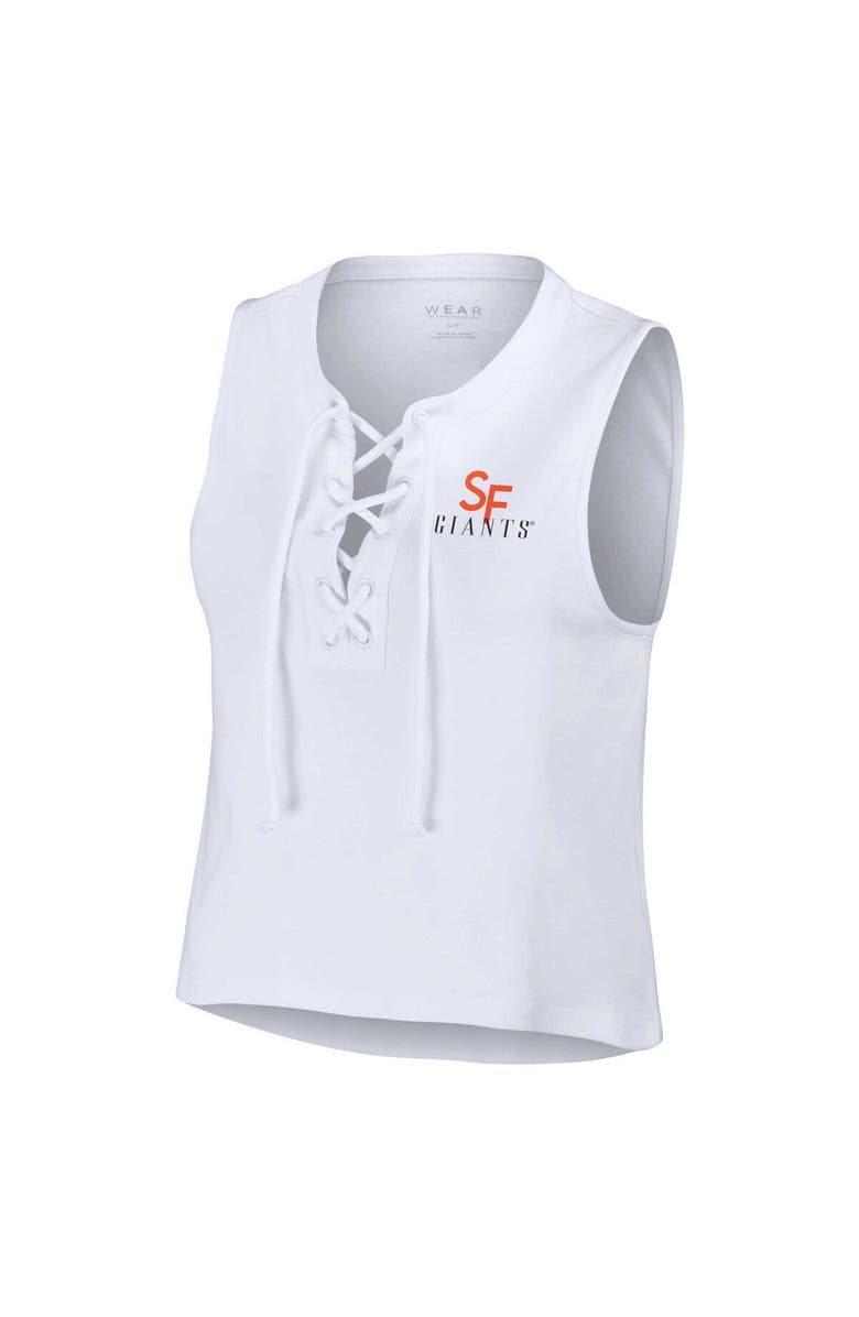 WEAR by Erin Andrews Women's WEAR by Erin Andrews White San Francisco Giants Lace-Up Tank Top, Alternate, color, White