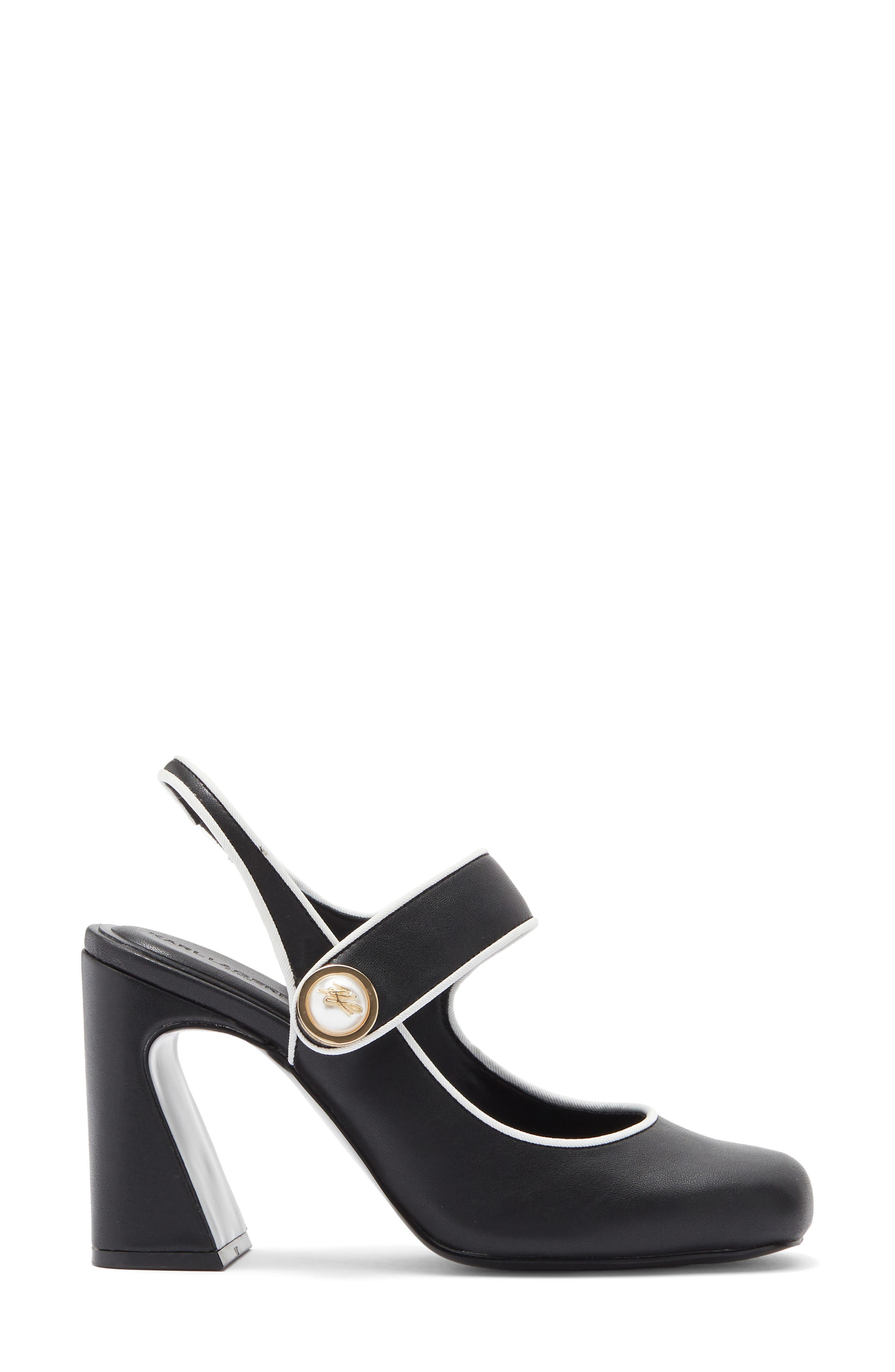 KARL LAGERFELD PARIS Piermont Slingblack Pump, Alternate, color, Black/ Bright White
