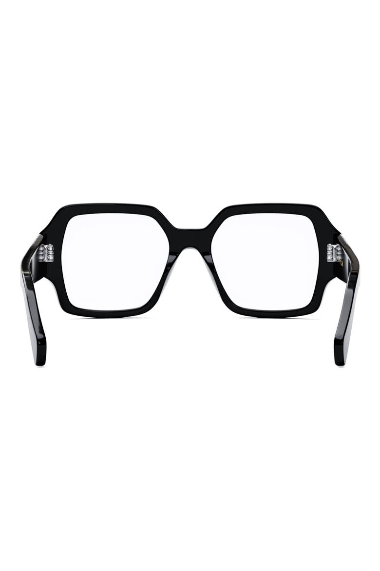 Triomphe 52mm Square Reading Glasses, Alternate, color, SHINY BLACK