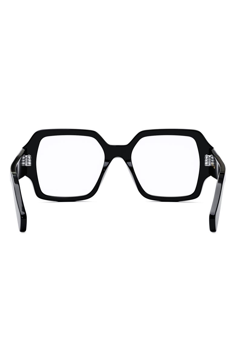 CELINE Triomphe 52mm Square Reading Glasses, Alternate, color, Shiny Black