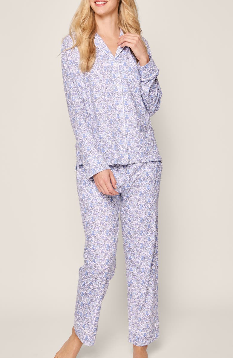 Petite Plume Floral Print Pima Cotton Pajamas, Main, color, 