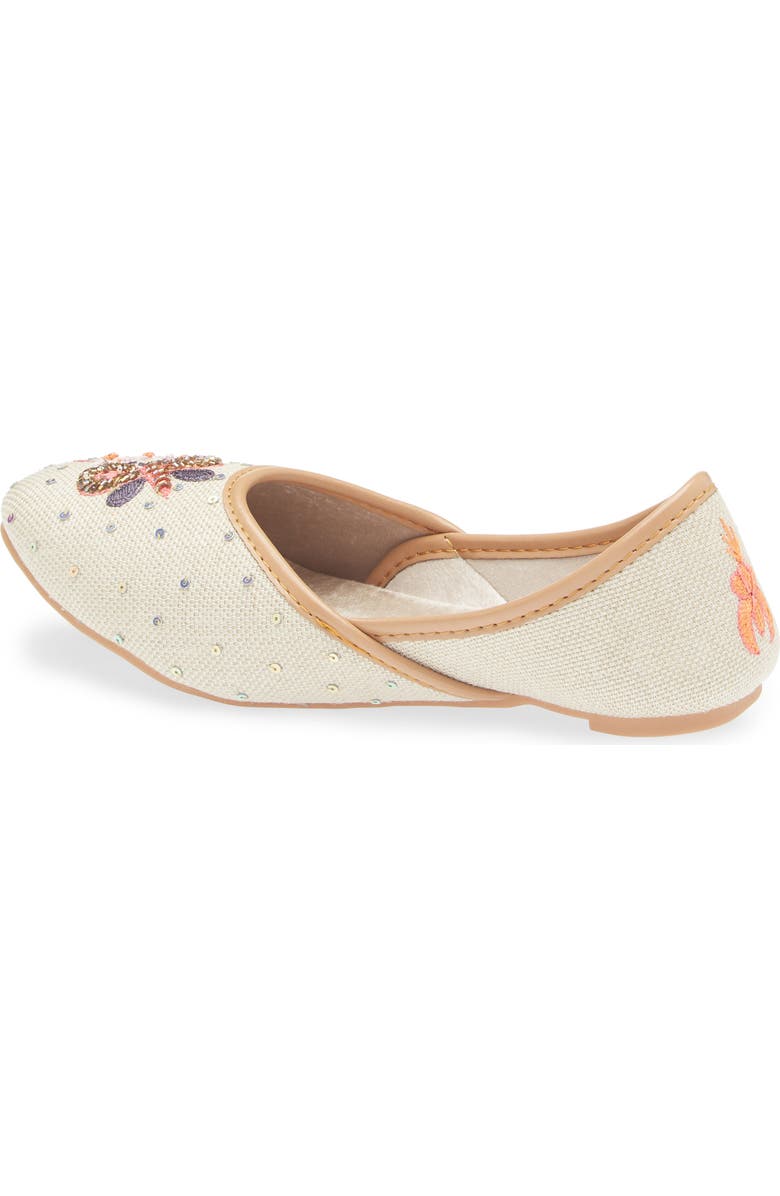 FUCHSIA Butterfly Embroidery Flat, Alternate, color, Light Beige