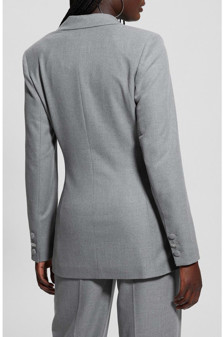 Doris Rhinestone Button Blazer, Alternate, color, CLOUDY GREY HEATHER
