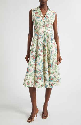Floral Sleeveless Cotton Midi Dress
