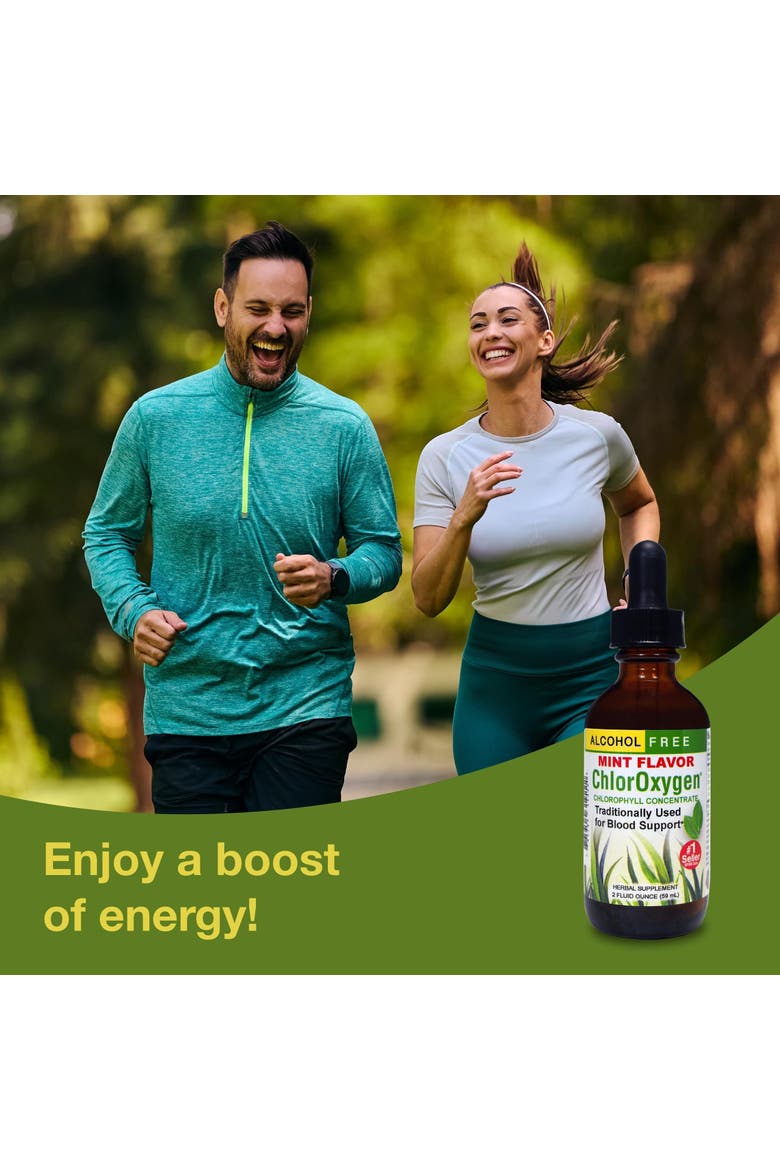 ChlorOxygen Chlorophyll Concentrate - Highly-Concentrated Energy Support - Aids Healthy Blood Circulation - Natural Vitality Support - Alcohol-Free - Mint, 2 fl oz, Alternate, color, No Color