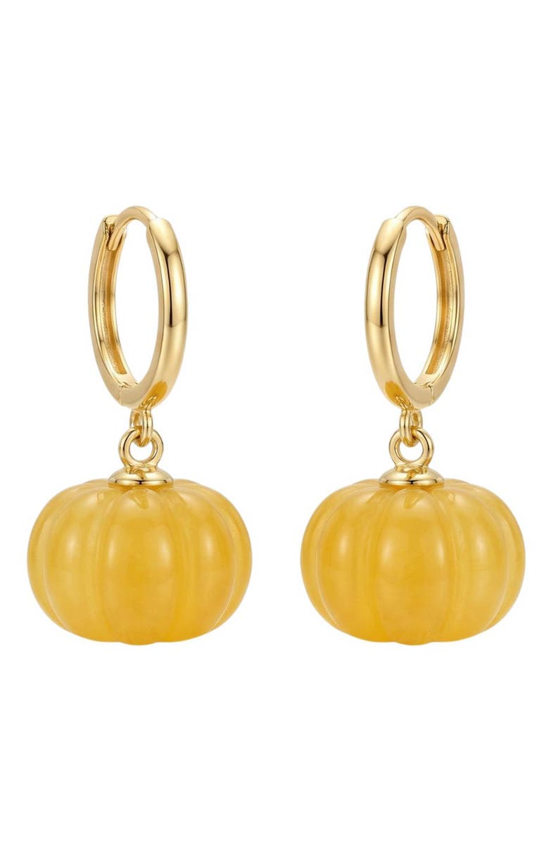 seree Harvest Pumpkin Jade stone charm earrings, Main, color, Yellow