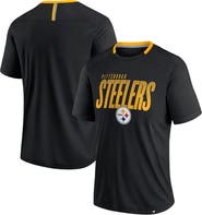 FANATICS Men's Fanatics Black Pittsburgh Steelers Defender Fade Slant T-Shirt