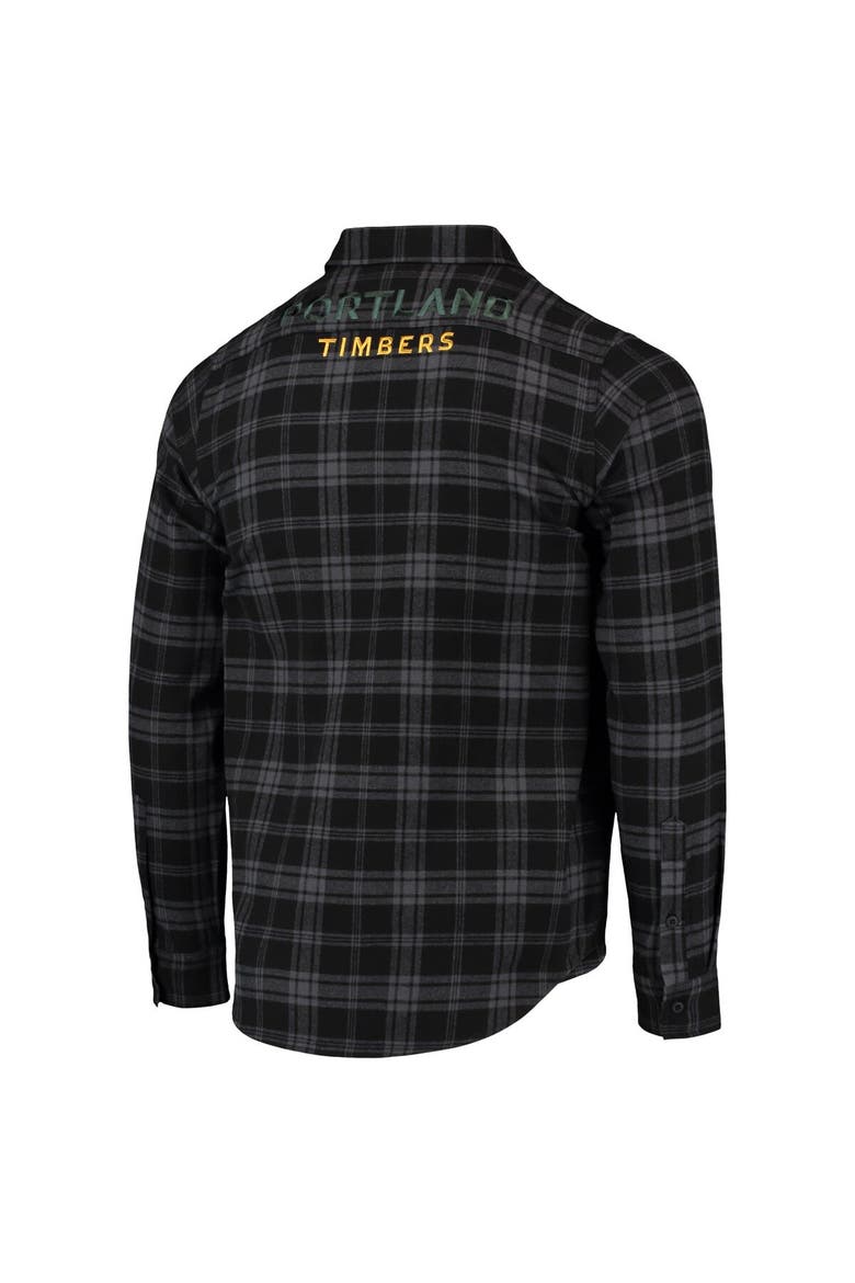 Men's The Wild Collective Black Portland Timbers Buffalo Check Button-Up Shirt, Alternate, color, Black