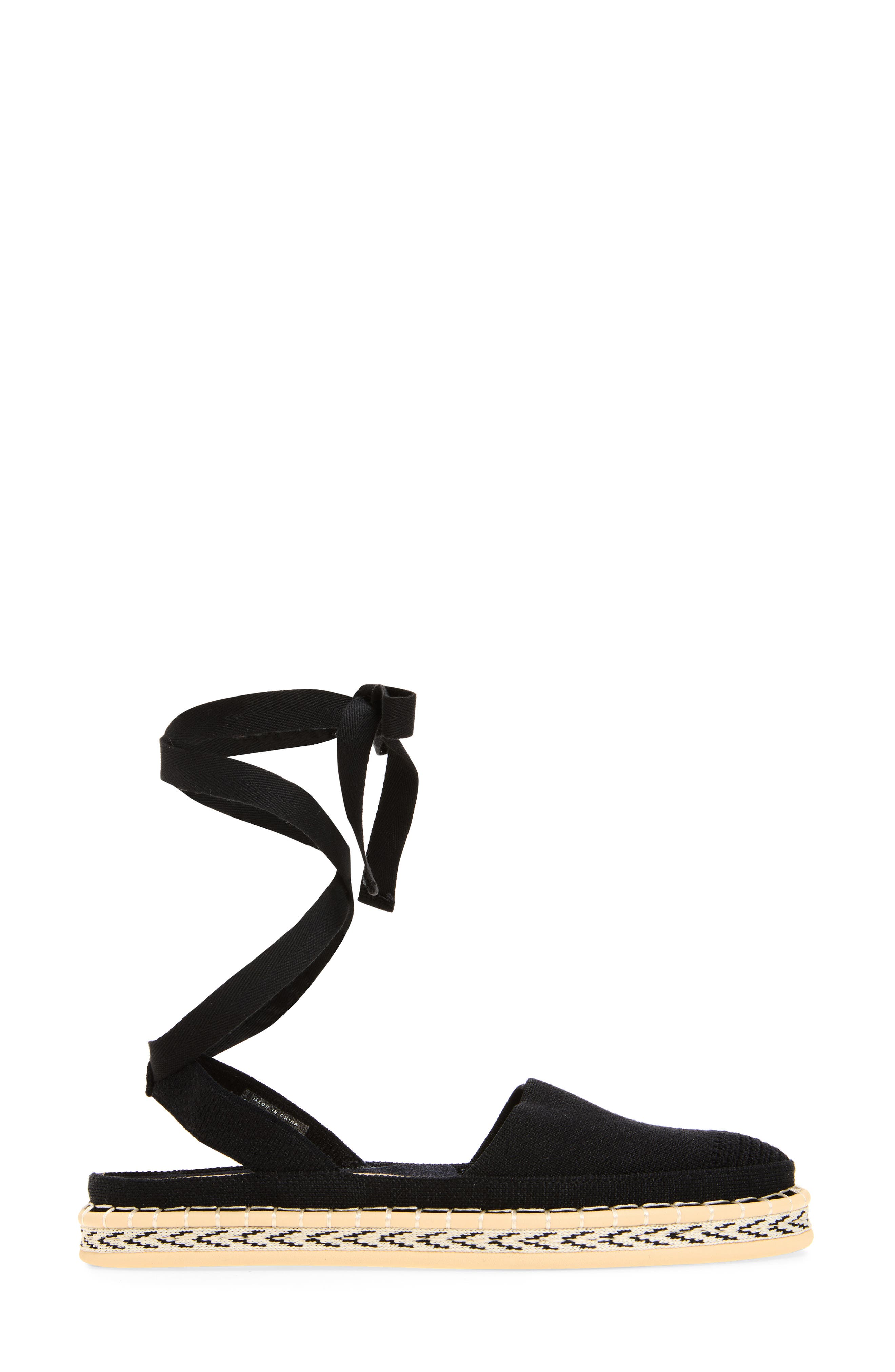 Rothy's The d'Orsay Ankle Tie Espadrille Flat, Alternate, color, Black