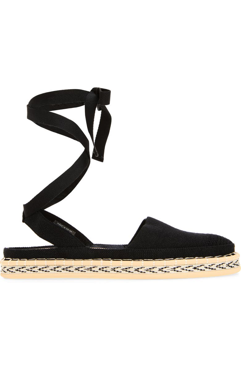Rothy's The d'Orsay Ankle Tie Espadrille Flat, Alternate, color, Black