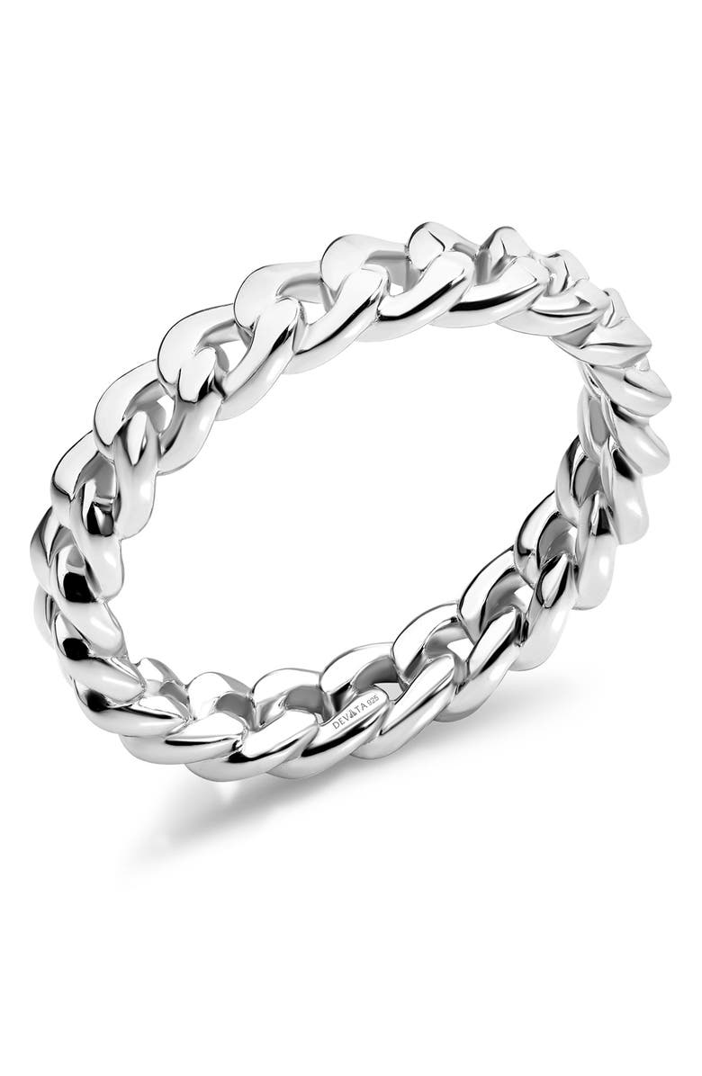 DEVATA Curb Chain Eternity Ring, Alternate, color, Silver
